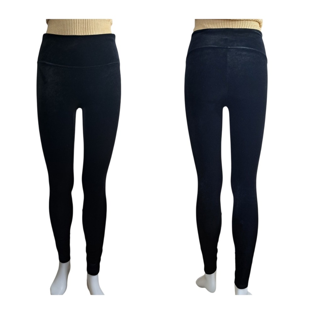 SPANX Women's Velvet High Waisted LEGGINGS/Pants‎ Black Size Small